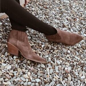 Sarto by Franco Sarto Womens Lasso Ankle Boot Toffe Lux Suede, Size 7.5